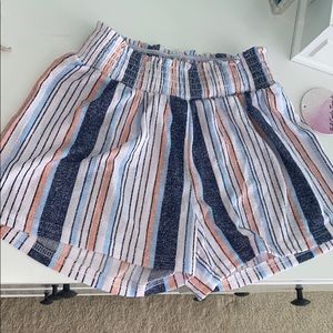 stripped beach shorts